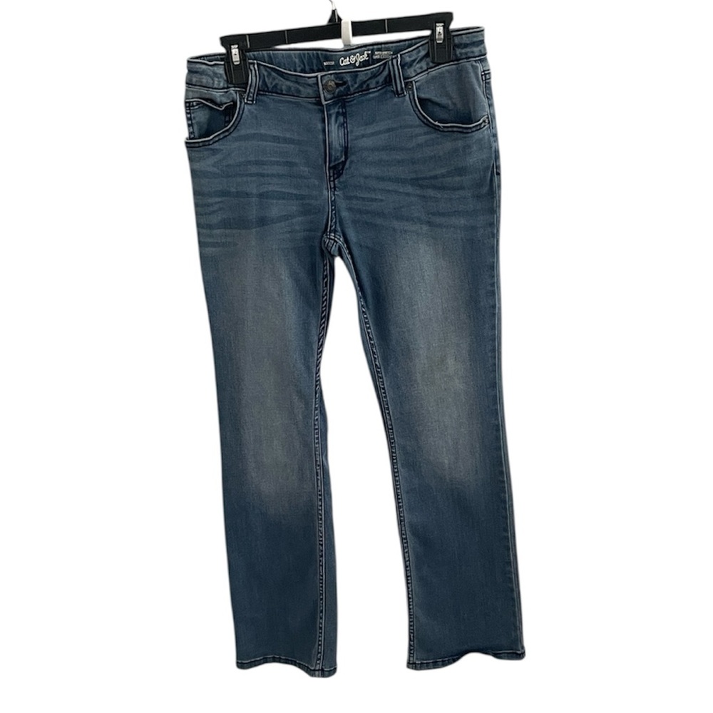 CAT AND JACK SUPER STRETCH BOOTCUT DENIM BLUE JEANS SIZE 14 PLUS